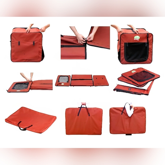Go Pet Club Red-Orange Collapsible Dog Crate - Picture 7 of 10